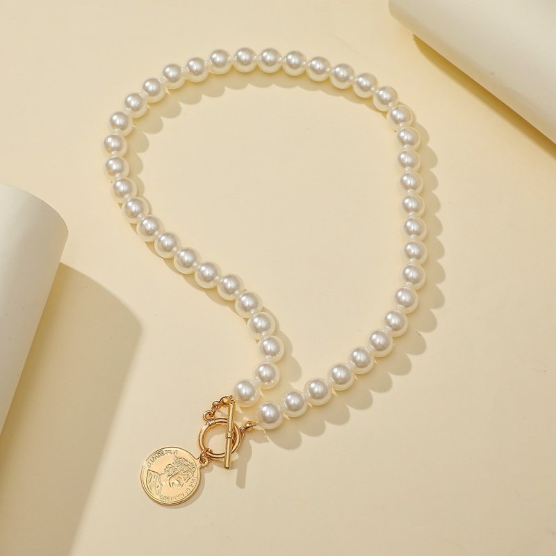 画像5: Pearl and coin toggle pendant necklace 　パール＆コイントグルペンダント ネックレス (5)