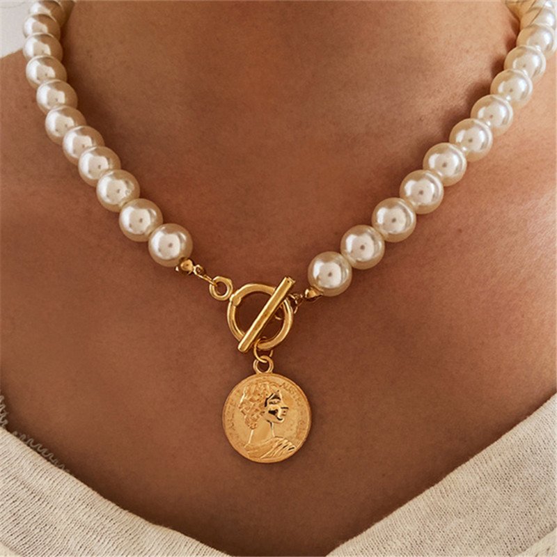 画像2: Pearl and coin toggle pendant necklace 　パール＆コイントグルペンダント ネックレス (2)