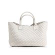 画像1: Large capacity leather woven tote shoulder bag　　ラージキャパシティーレザー編みトートショルダーバッグ (1)