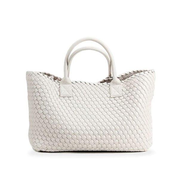 画像1: Large capacity leather woven tote shoulder bag　　ラージキャパシティーレザー編みトートショルダーバッグ (1)