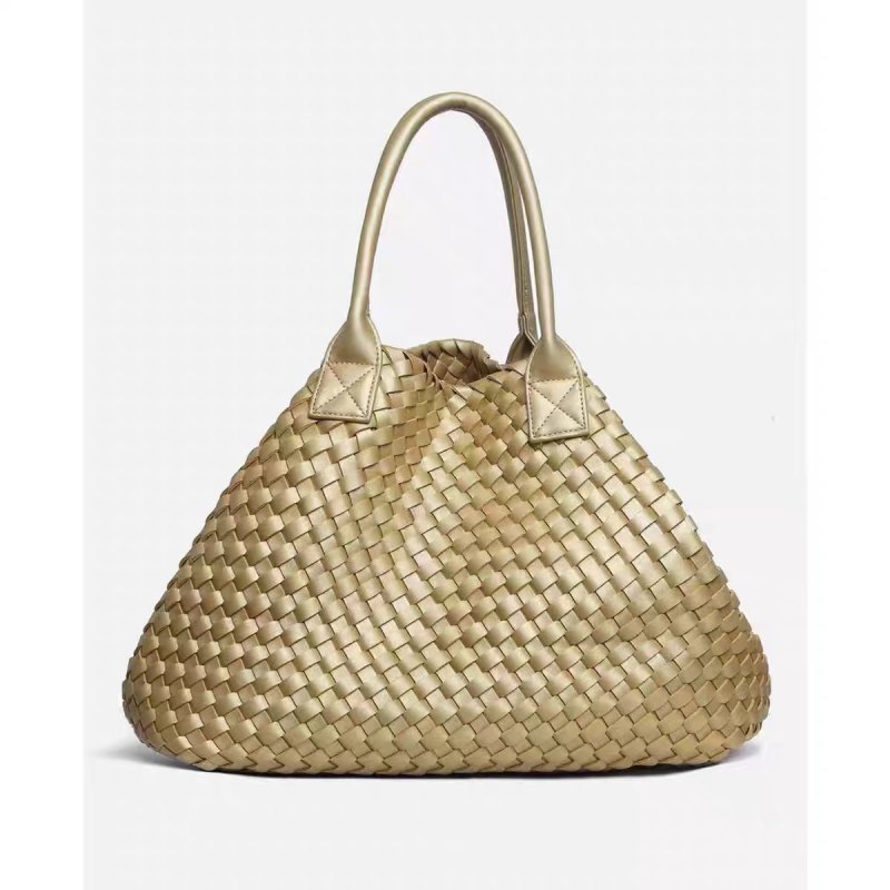 画像5: Large capacity leather woven tote shoulder bag　　ラージキャパシティーレザー編みトートショルダーバッグ (5)