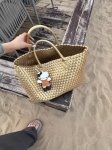 画像7: Large capacity leather woven tote shoulder bag　　ラージキャパシティーレザー編みトートショルダーバッグ (7)