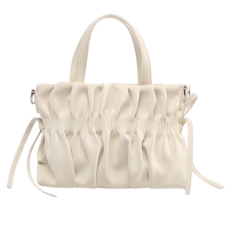 画像3: Leather pleated and ribbon tote shoulder bag　レザープリーツ＆リボントートショルダーバッグ (3)