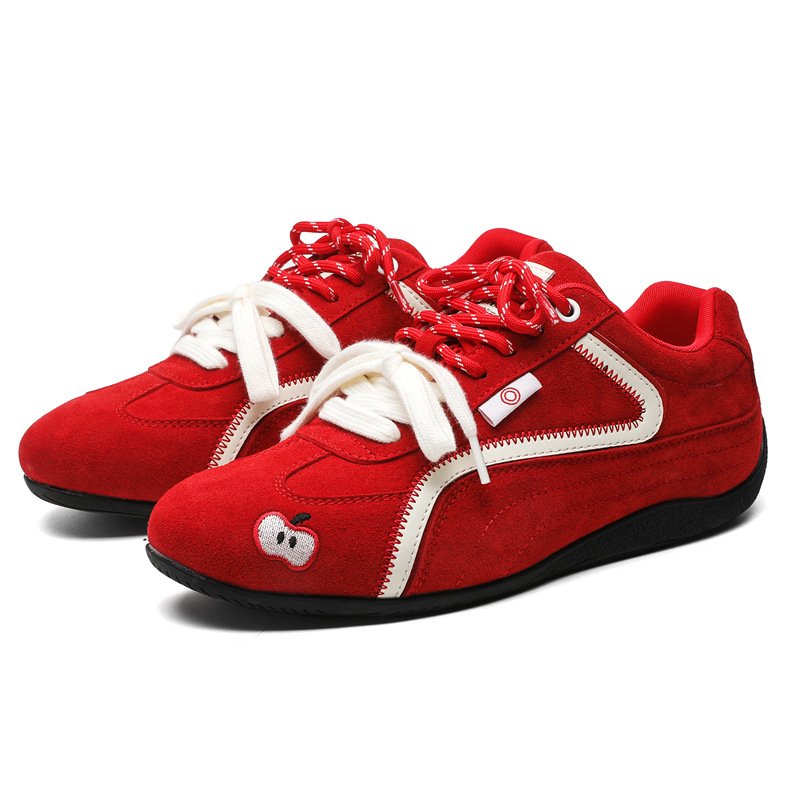 画像4: Women's Eyeball and apple embroidered leather lace-up sneakers　アイボール＆アップル刺繍 レザーレースアップスニーカー (4)