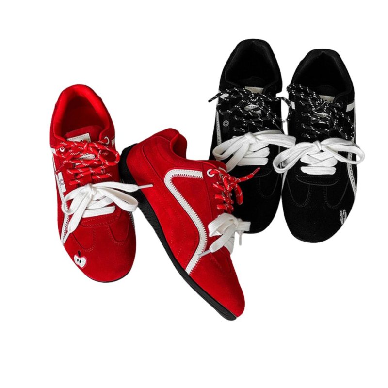 画像5: Women's Eyeball and apple embroidered leather lace-up sneakers　アイボール＆アップル刺繍 レザーレースアップスニーカー (5)