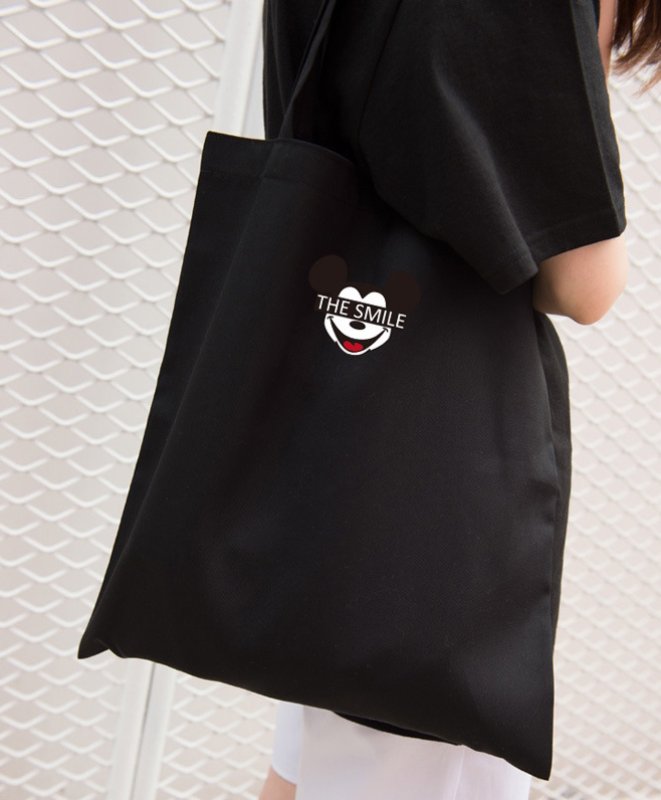 画像4: Unisex THE SMILE Mickey Mouse canvas tote shoulder bag　ユニセックス男女兼用THE SMILEミッキーマウス キャンバストートショルダーバッグ (4)