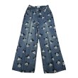 画像1: Unisex Mickey Graffiti Pint Denim Pants loose straight wide leg jeans 男女兼用 ユニセックス ワイドパンツ ワイドレッグ ミッキー総柄 デニム パンツ (1)