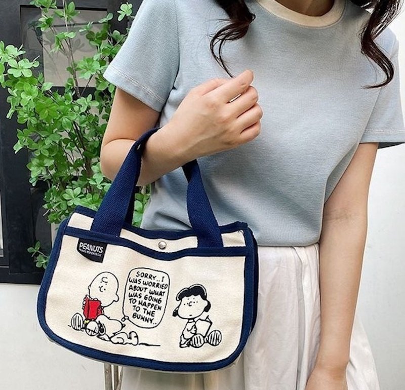 画像6: Snoopy Family Canvas Tote Lunch Mother Bag　スヌーピーファミリーキャンバストート ランチマザーバッグ (6)