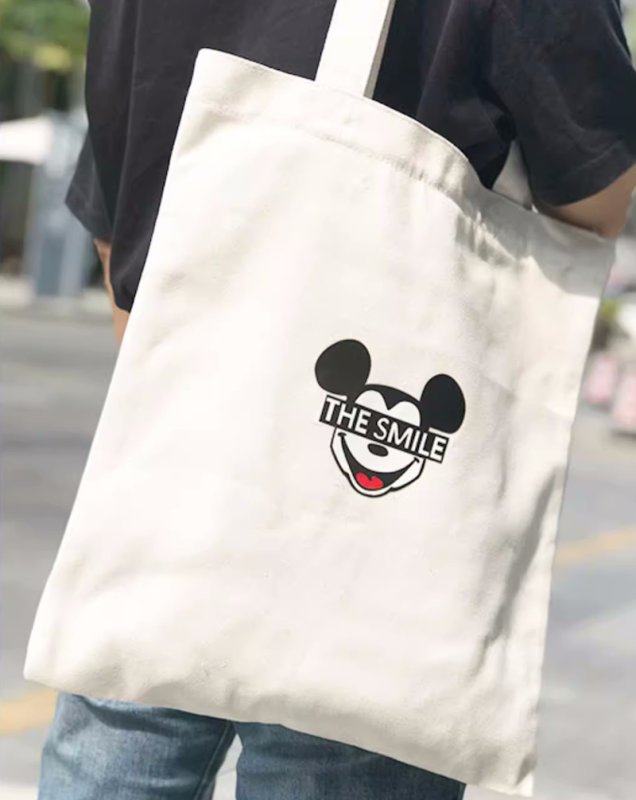 画像7: Unisex THE SMILE Mickey Mouse canvas tote shoulder bag　ユニセックス男女兼用THE SMILEミッキーマウス キャンバストートショルダーバッグ (7)