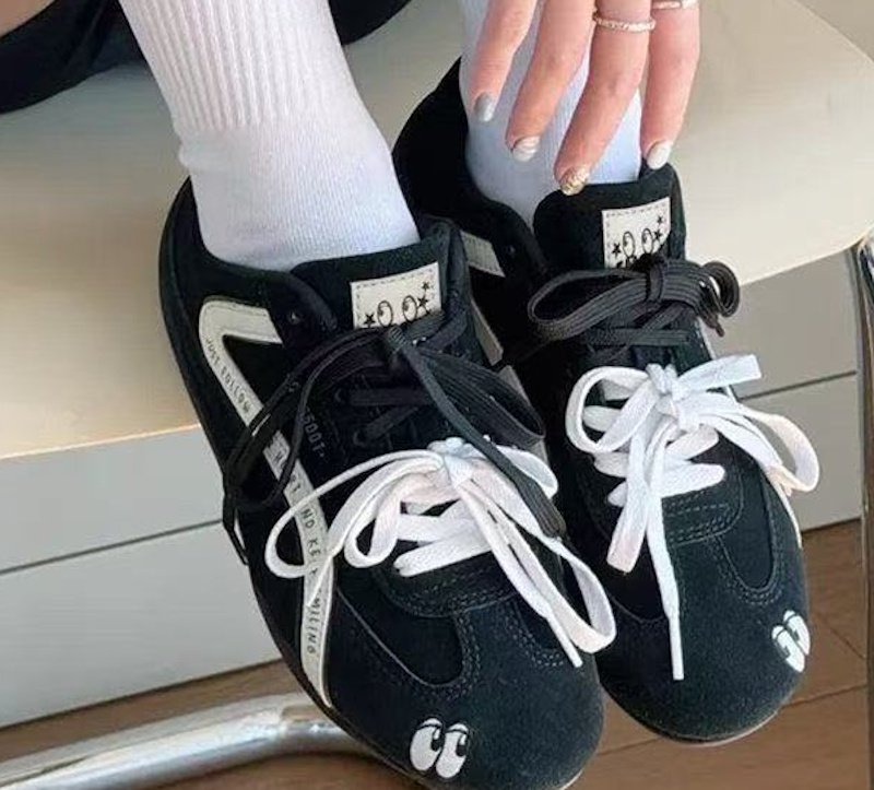 画像11: Women's Eyeball and apple embroidered leather lace-up sneakers　アイボール＆アップル刺繍 レザーレースアップスニーカー (11)