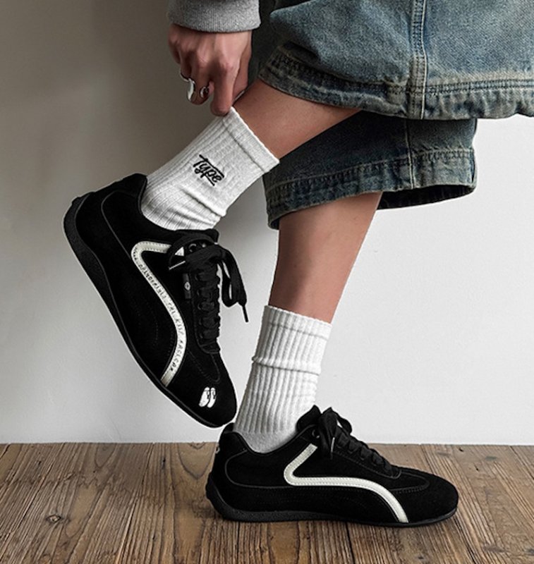 画像13: Women's Eyeball and apple embroidered leather lace-up sneakers　アイボール＆アップル刺繍 レザーレースアップスニーカー (13)