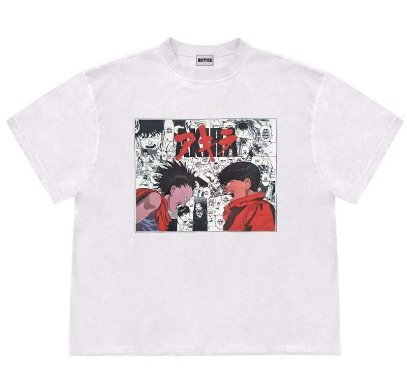画像2: Anime Akira print vintage style print  T-shirt   　アニメアキラプリントヴィンテージスタイル プリント 半袖ラウンドネック Tシャツ ユニセックス 男女兼用 (2)