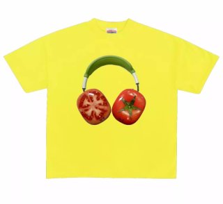 かわいいトマト【RONRON】SLICED TOMATOクロップドTシャツ Unisex Sliced ​​tomato print short sleeve T-shirt 男女兼用