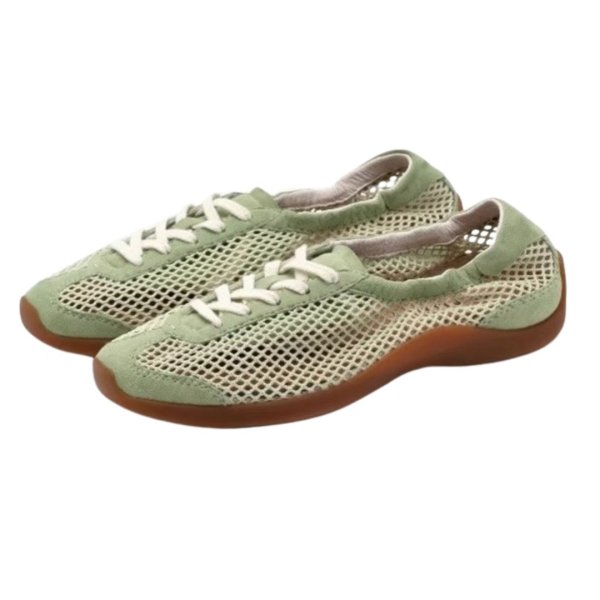 画像1: Women's Mesh lace-up ballet sneaker shoes　メッシュレースアップバレリーナスニーカー (1)