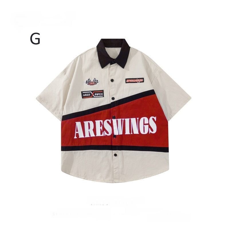 画像7: unisex American retro hip hop street racing & bowling shirt  　アメリカンレトロヒップホップストリートビンテージスタイルレーシング＆ボーリング シャツユニセックス 男女兼用 　  (7)