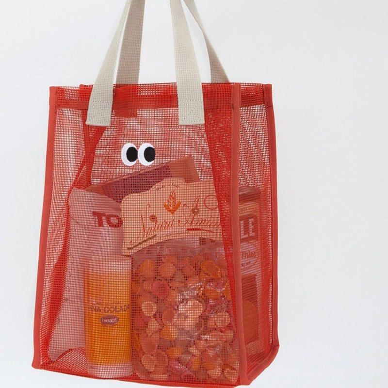 画像8: Unisex Mesh Net Eyeball Large Capacity Tote Shoulder Wash Bag 　ユニセックス男女兼用メッシュ網アイボールラージキャパシティートートショルダーエコショッピングウォッシュバッグ (8)