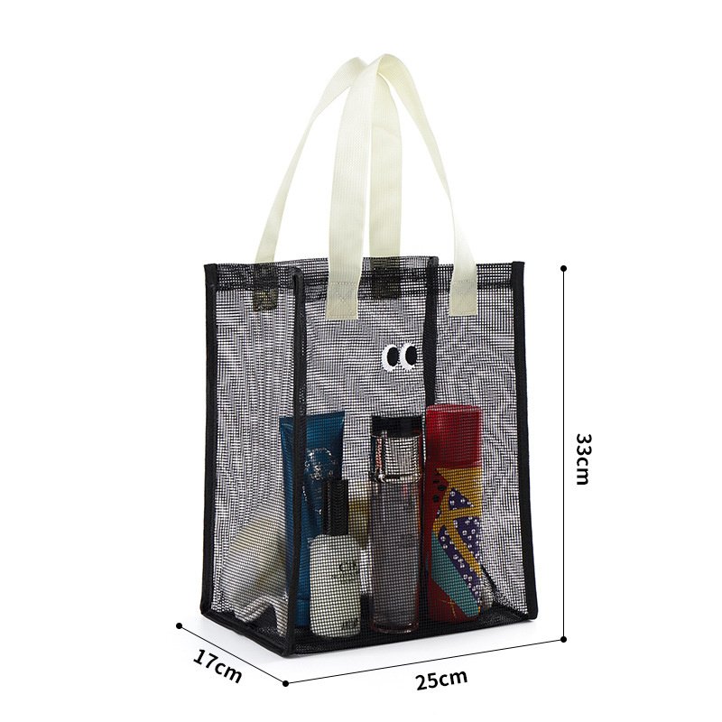画像6: Unisex Mesh Net Eyeball Large Capacity Tote Shoulder Wash Bag 　ユニセックス男女兼用メッシュ網アイボールラージキャパシティートートショルダーエコショッピングウォッシュバッグ (6)
