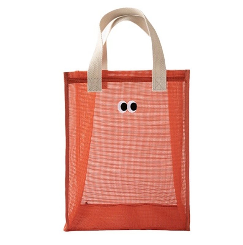 画像2: Unisex Mesh Net Eyeball Large Capacity Tote Shoulder Wash Bag 　ユニセックス男女兼用メッシュ網アイボールラージキャパシティートートショルダーエコショッピングウォッシュバッグ (2)