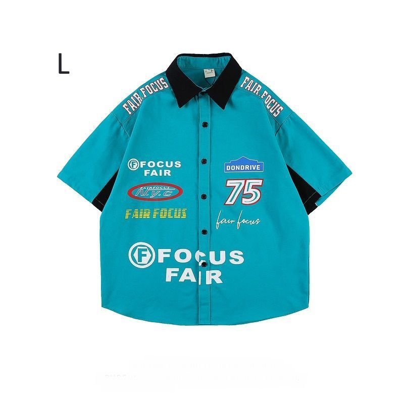 画像12: unisex American retro hip hop street racing & bowling shirt  　アメリカンレトロヒップホップストリートビンテージスタイルレーシング＆ボーリング シャツユニセックス 男女兼用 　  (12)