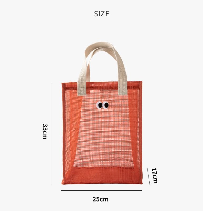 画像9: Unisex Mesh Net Eyeball Large Capacity Tote Shoulder Wash Bag 　ユニセックス男女兼用メッシュ網アイボールラージキャパシティートートショルダーエコショッピングウォッシュバッグ (9)