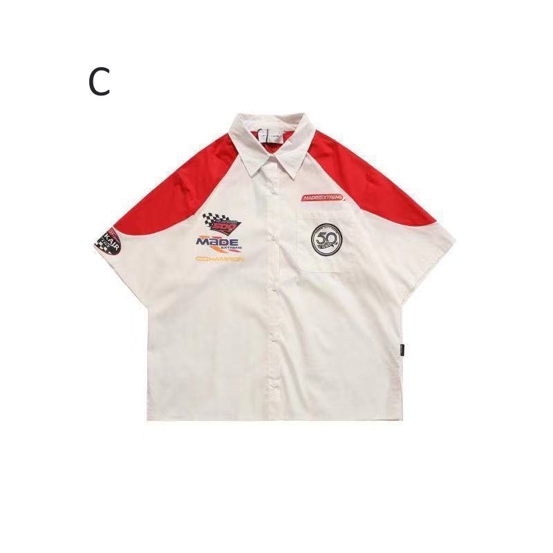 画像3: unisex American retro hip hop street racing & bowling shirt  　アメリカンレトロヒップホップストリートビンテージスタイルレーシング＆ボーリング シャツユニセックス 男女兼用 　  (3)