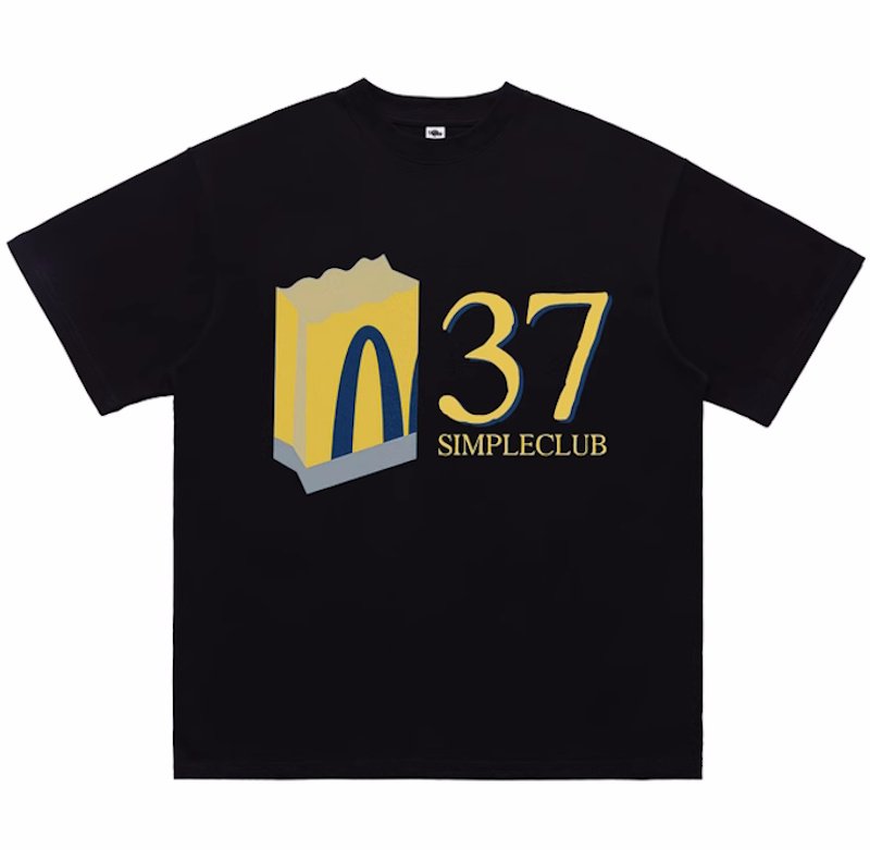 画像2: unisex 37 Simple Club Number   Print T-shirt   　37シンプルクラブナンバープリント  半袖ラウンドネック Tシャツ ユニセックス 男女兼用 　  (2)