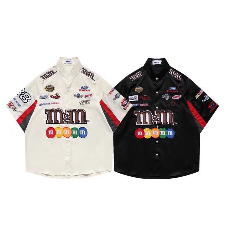 画像15: unisex American retro hip hop street racing & bowling shirt  　アメリカンレトロヒップホップストリートビンテージスタイルレーシング＆ボーリング シャツユニセックス 男女兼用 　  (15)