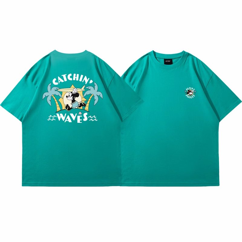 画像7: unisex Surfer Mickey Mouse Print T-shirt   　サーファーミッキーマウスミッキープリント  半袖ラウンドネック Tシャツ ユニセックス 男女兼用 　  (7)