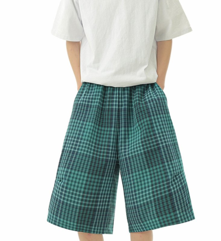 画像3: Unisex Checked half casual pants Bermuda pants　 男女兼用  ユニセックス チェックハーフカジュアルパンツバミューダパンツ5分丈パンツ (3)