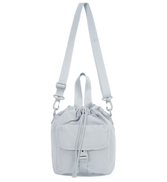 画像1: Unisex Nylon shoulder tote crossbody lightweight bag　ユニセックス男女兼用ナイロン巾着トートショルダー斜め掛けバッグ (1)