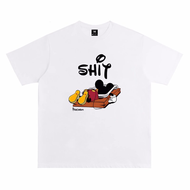 画像2: unisex mickey mouse mousetrap Print T-shirt   　ミッキーマウスマウストラップネズミ捕りプリント  半袖ラウンドネック Tシャツ ユニセックス 男女兼用 　  (2)