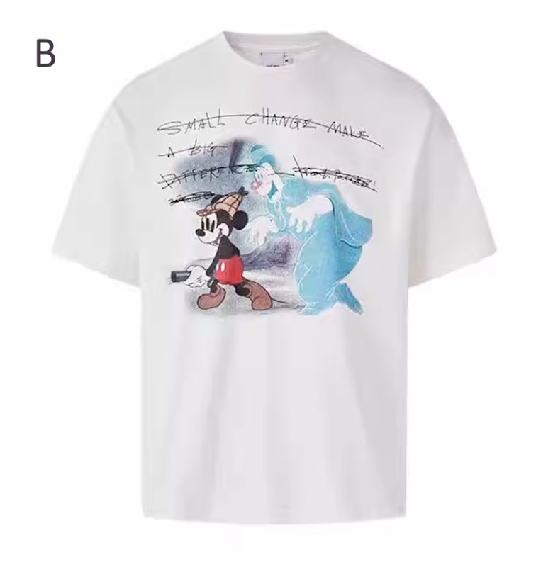 画像4: unisex Vintage Style Washed Mickey Mouse Print T-shirt   　ヴィンテージスタイル ウォッシュミッキーマウスプリント  半袖ラウンドネック Tシャツ ユニセックス 男女兼用 　  (4)