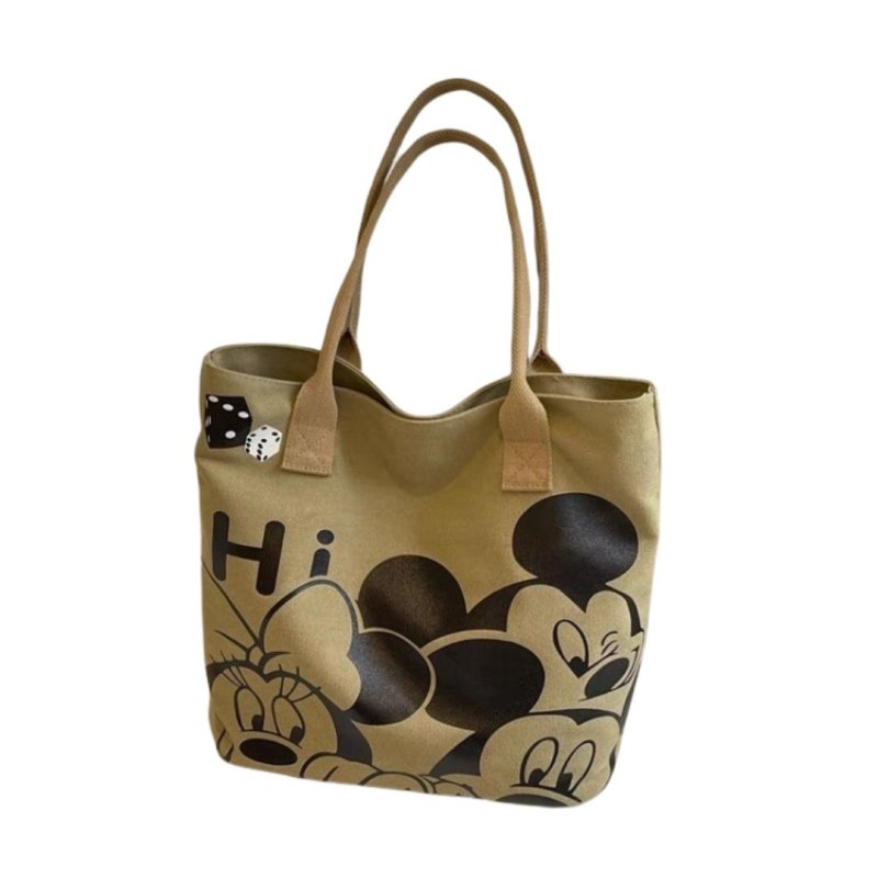 画像3: Unisex Mickey Mouse & Dice Canvas Large Capacity Tote Shoulder Bag　ユニセックス男女兼用ミッキーマウス&ダイスキャンバスラージキャパシティートートショルダーバッグ (3)