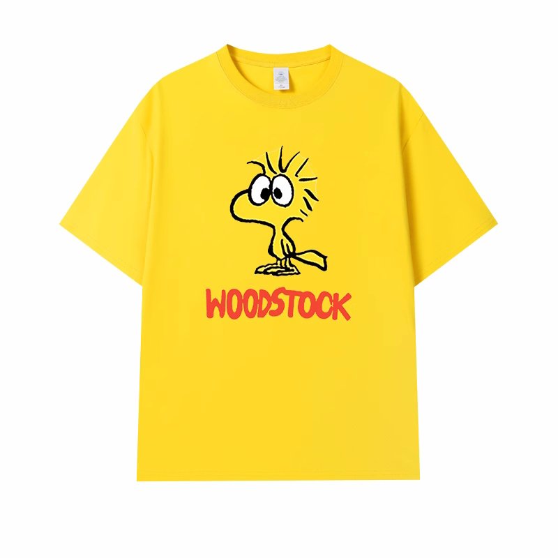 画像4: unisex Snoopy Family Woodstock Print T-shirt   　スヌーピーファミリーウッドストックプリント  半袖ラウンドネック Tシャツ ユニセックス 男女兼用 　  (4)