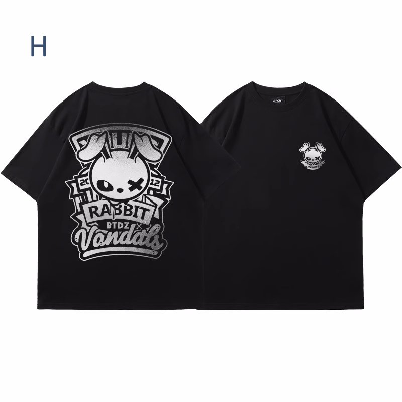 画像7: unisex  KAWS Rabbit Print T-shirt   　カウズラビットプリント  半袖ラウンドネック Tシャツ ユニセックス 男女兼用 　  (7)