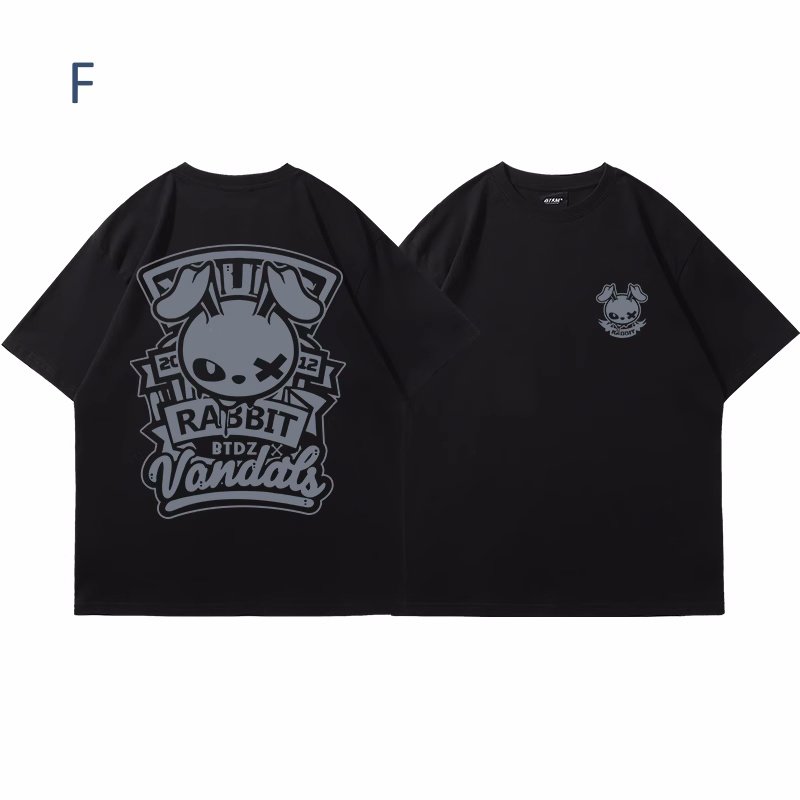 画像5: unisex  KAWS Rabbit Print T-shirt   　カウズラビットプリント  半袖ラウンドネック Tシャツ ユニセックス 男女兼用 　  (5)