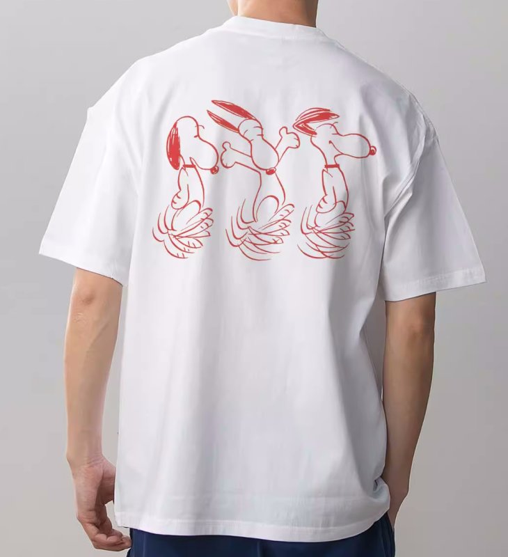 画像3: unisex Snoopy PEANUTS  Print T-shirt   　スヌーピーピーナッツプリント  半袖ラウンドネック Tシャツ ユニセックス 男女兼用 　  (3)