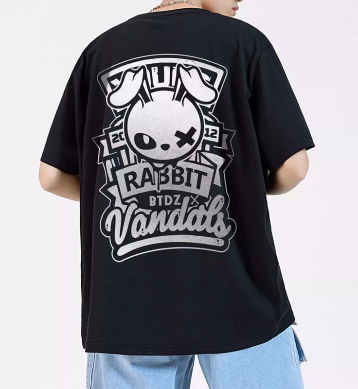 画像13: unisex  KAWS Rabbit Print T-shirt   　カウズラビットプリント  半袖ラウンドネック Tシャツ ユニセックス 男女兼用 　  (13)