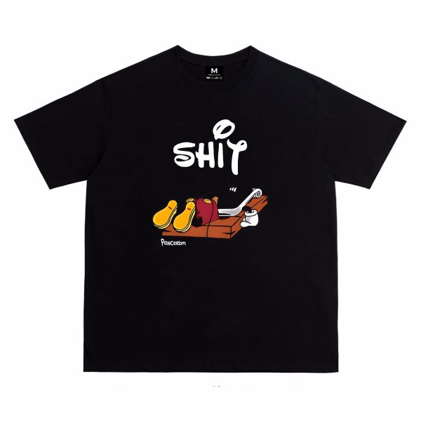 画像1: unisex mickey mouse mousetrap Print T-shirt   　ミッキーマウスマウストラップネズミ捕りプリント  半袖ラウンドネック Tシャツ ユニセックス 男女兼用 　  (1)