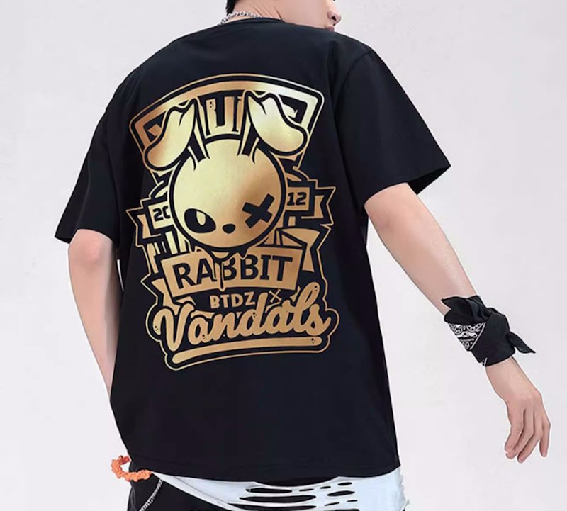 画像11: unisex  KAWS Rabbit Print T-shirt   　カウズラビットプリント  半袖ラウンドネック Tシャツ ユニセックス 男女兼用 　  (11)