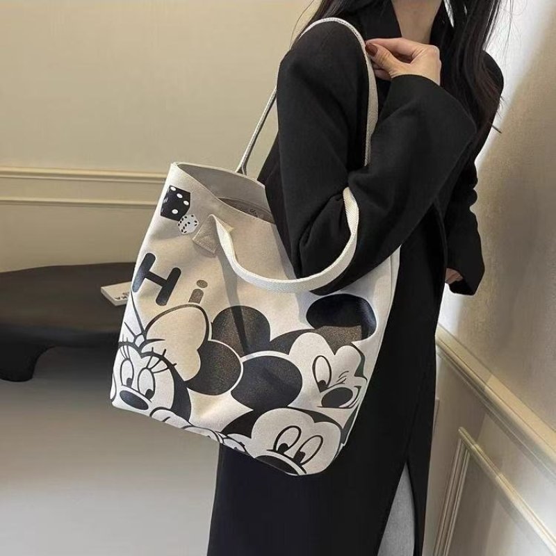 画像5: Unisex Mickey Mouse & Dice Canvas Large Capacity Tote Shoulder Bag　ユニセックス男女兼用ミッキーマウス&ダイスキャンバスラージキャパシティートートショルダーバッグ (5)
