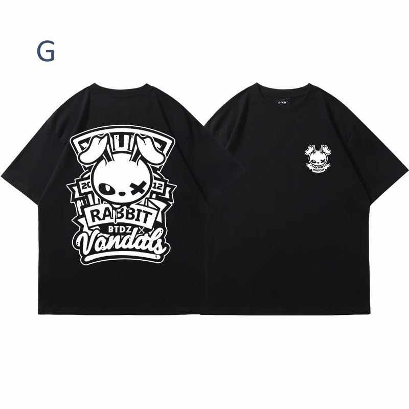 画像6: unisex  KAWS Rabbit Print T-shirt   　カウズラビットプリント  半袖ラウンドネック Tシャツ ユニセックス 男女兼用 　  (6)