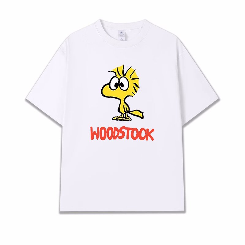 画像2: unisex Snoopy Family Woodstock Print T-shirt   　スヌーピーファミリーウッドストックプリント  半袖ラウンドネック Tシャツ ユニセックス 男女兼用 　  (2)