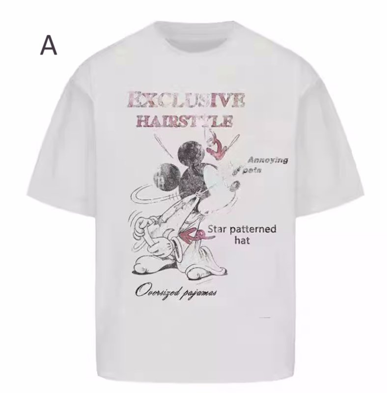 画像3: unisex Vintage Style Washed Mickey Mouse Print T-shirt   　ヴィンテージスタイル ウォッシュミッキーマウスプリント  半袖ラウンドネック Tシャツ ユニセックス 男女兼用 　  (3)