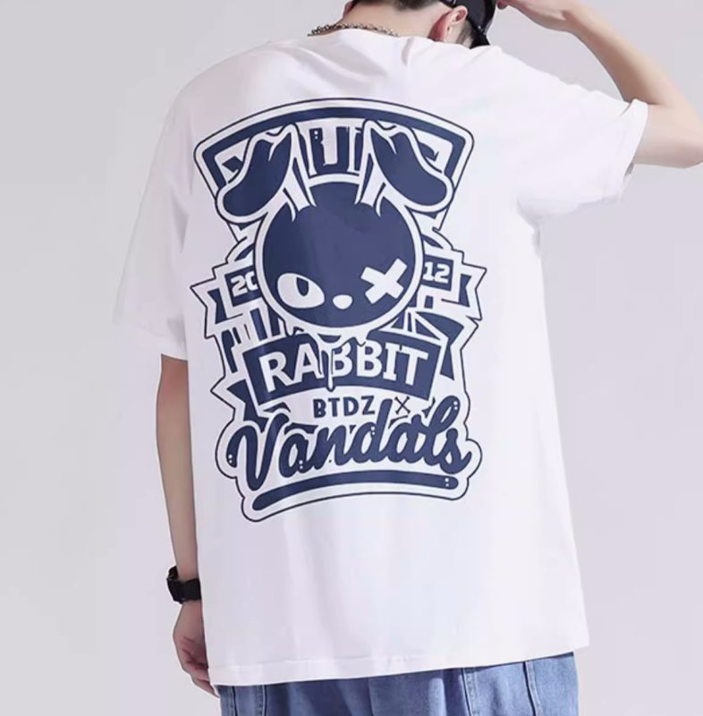 画像10: unisex  KAWS Rabbit Print T-shirt   　カウズラビットプリント  半袖ラウンドネック Tシャツ ユニセックス 男女兼用 　  (10)