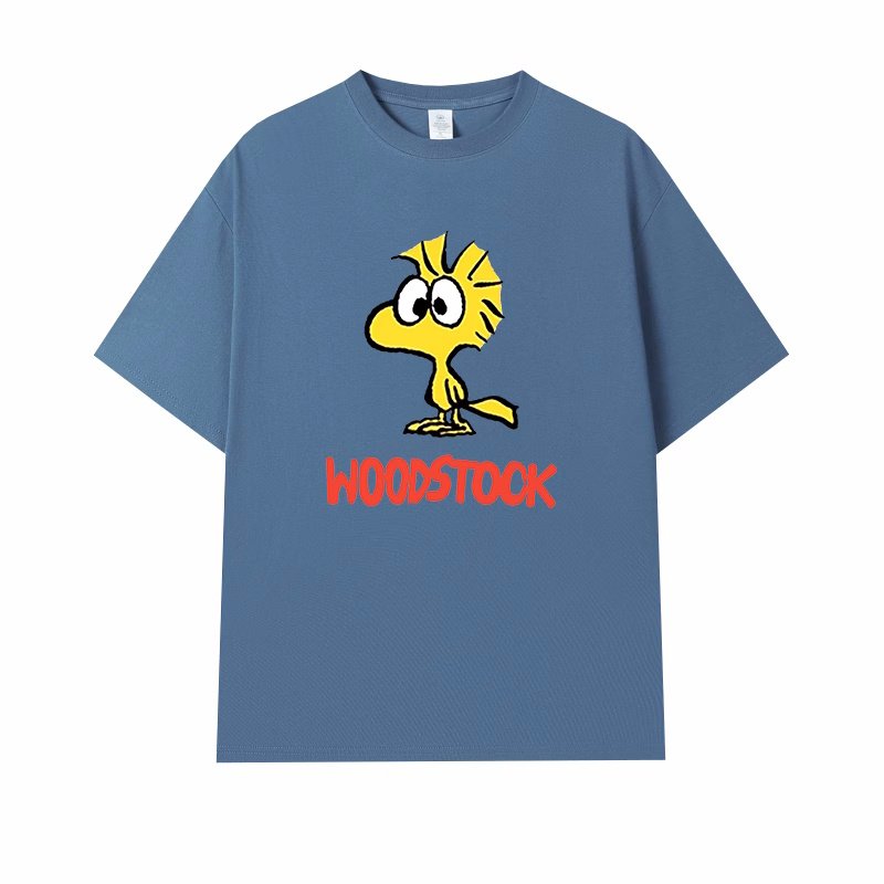 画像5: unisex Snoopy Family Woodstock Print T-shirt   　スヌーピーファミリーウッドストックプリント  半袖ラウンドネック Tシャツ ユニセックス 男女兼用 　  (5)