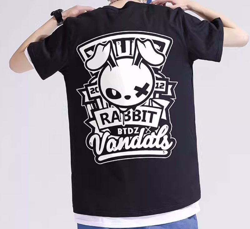 画像12: unisex  KAWS Rabbit Print T-shirt   　カウズラビットプリント  半袖ラウンドネック Tシャツ ユニセックス 男女兼用 　  (12)