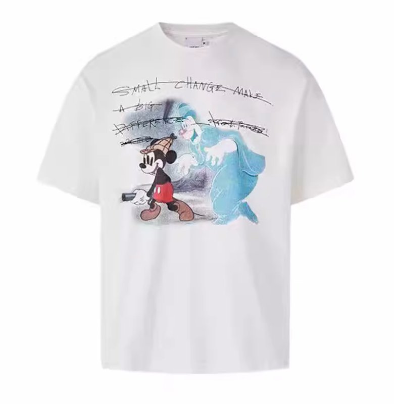 画像2: unisex Vintage Style Washed Mickey Mouse Print T-shirt   　ヴィンテージスタイル ウォッシュミッキーマウスプリント  半袖ラウンドネック Tシャツ ユニセックス 男女兼用 　  (2)