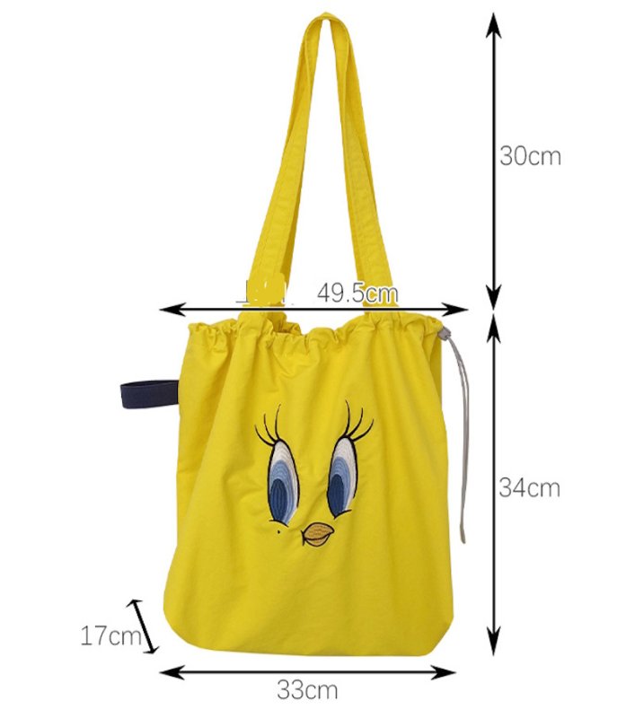 画像6: Unisex Bugs Bunny Tweety Drawstring Tote Shoulder Bag　ユニセックス男女兼用バッグスバニートゥイーティー巾着トートショルダーバッグ (6)