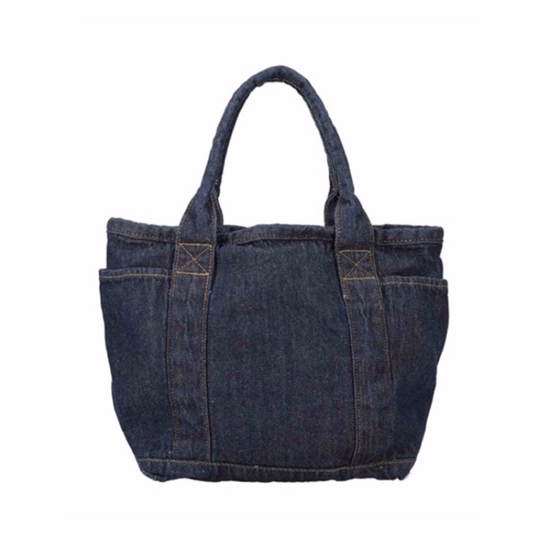 画像6: Unisex Mr. Friendly Embroidered Denim Tote Shoulder Bag　ユニセックス男女兼用ミスターフレンドリー刺繍デニムトートショルダーバッグ (6)